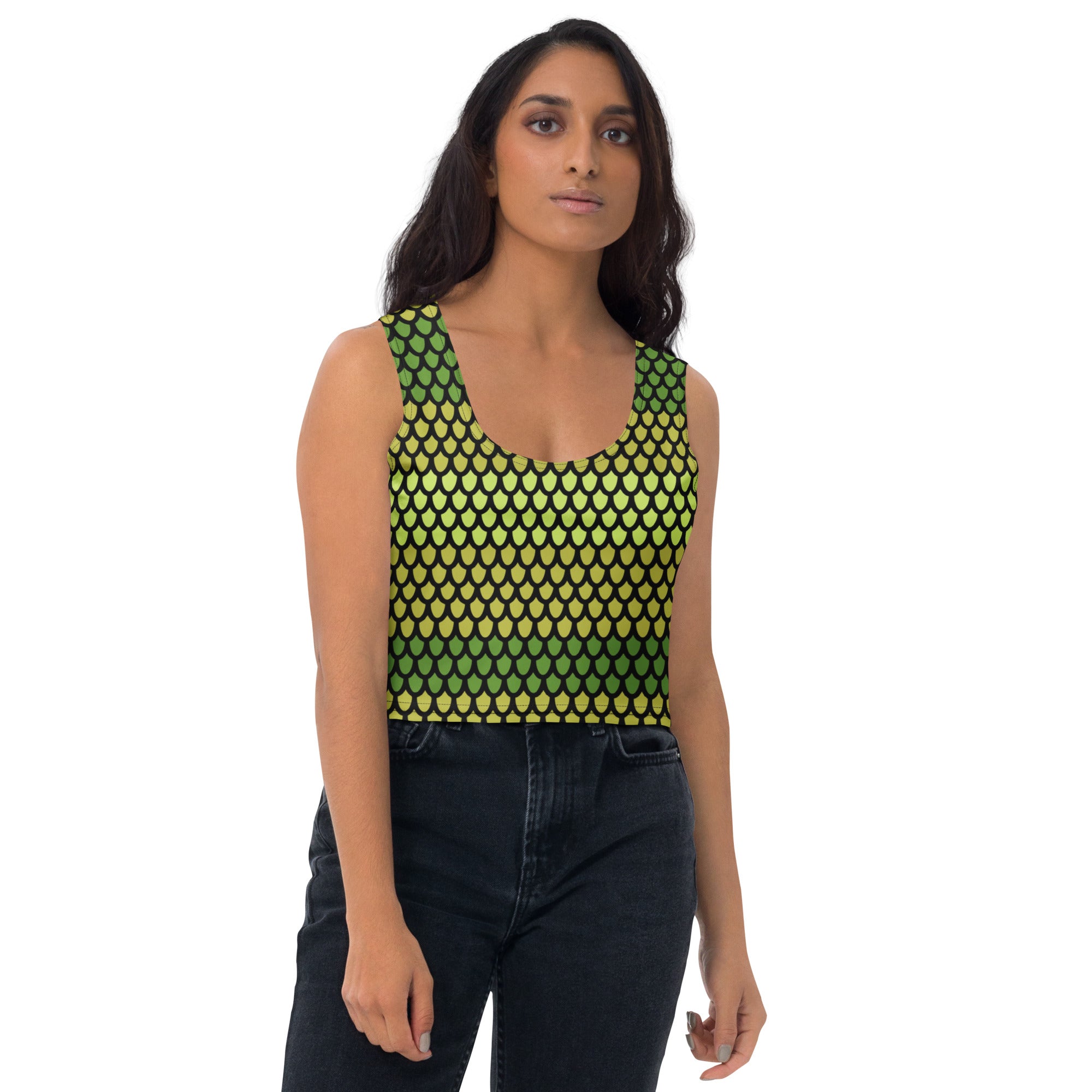 Women's Snake Scales Buttery Soft Crop Top- Quick-Drying UPF 50+ Stretch Top