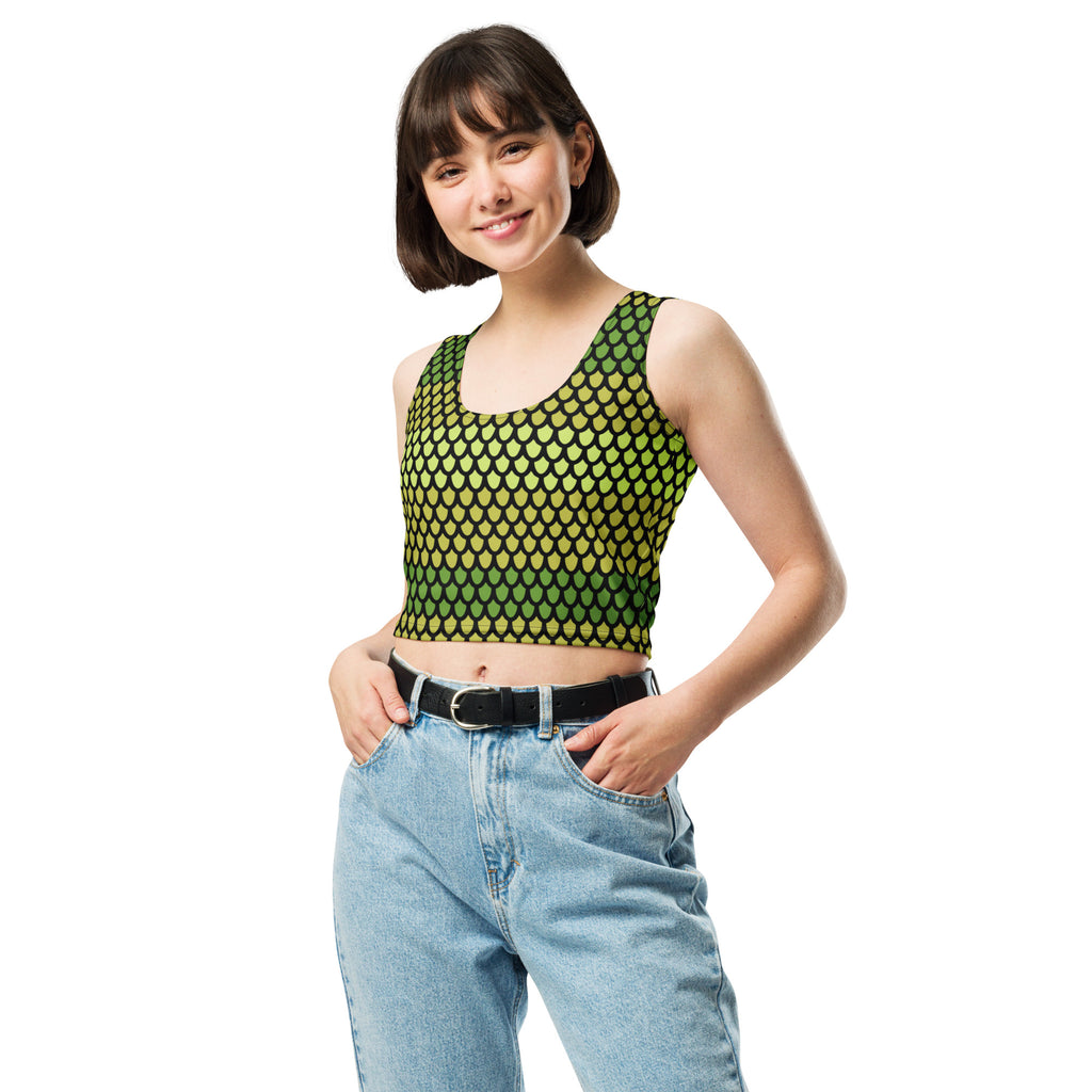 Women's Snake Scales Buttery Soft Crop Top- Quick-Drying UPF 50+ Stretch Top