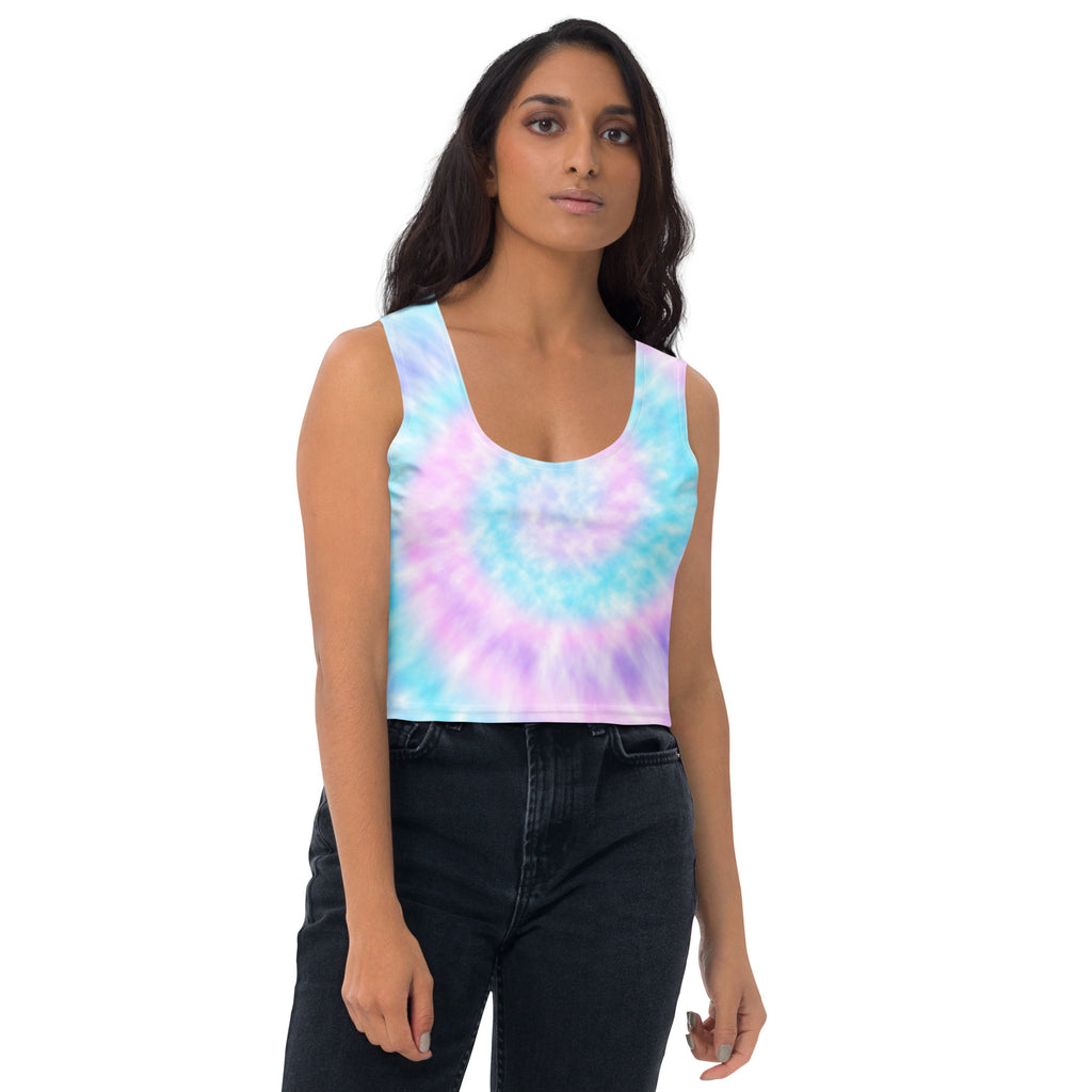 Women's Faux Tie Dye Buttery Soft Crop Top- Quick-Drying UPF 50+ Stretch Top