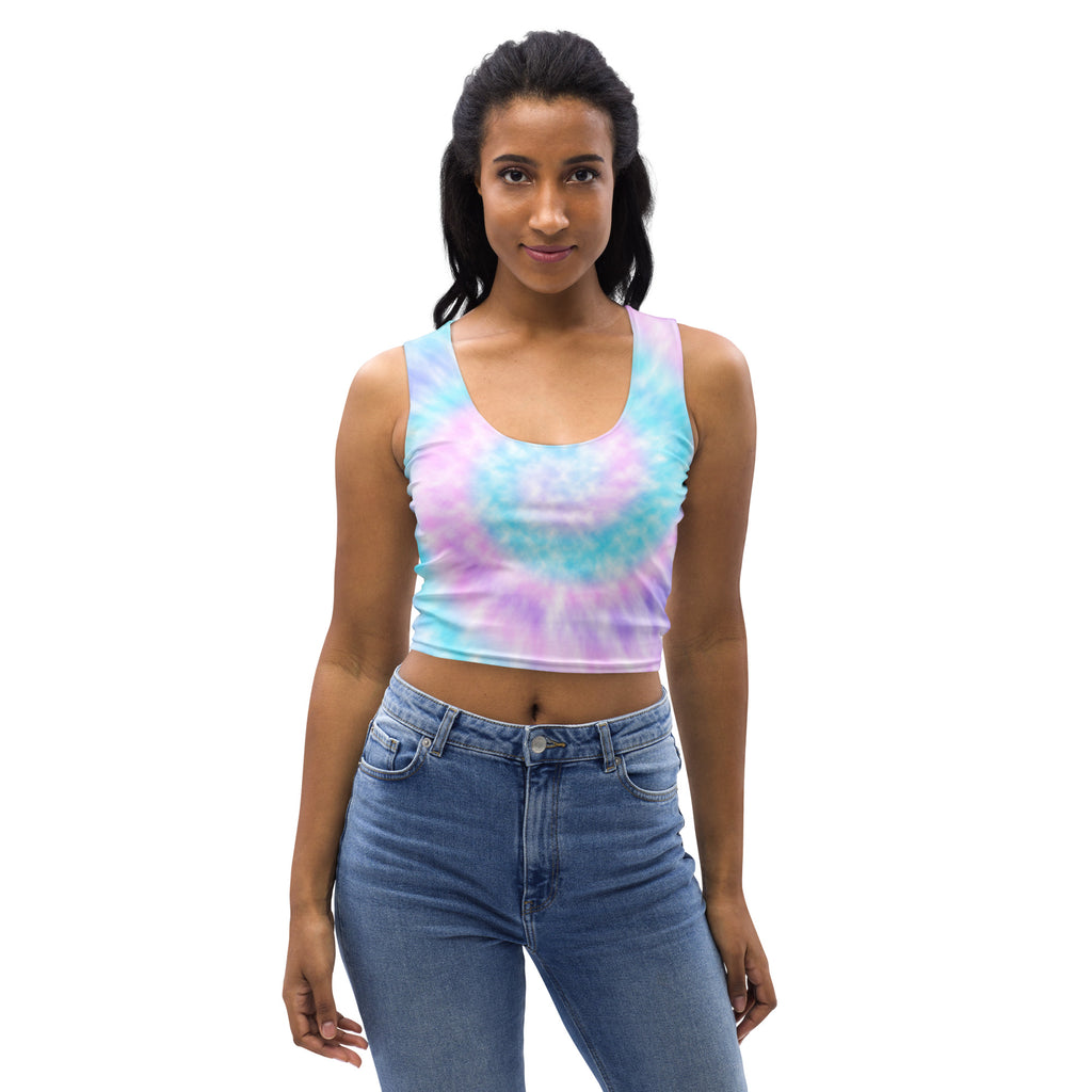 Women's Faux Tie Dye Buttery Soft Crop Top- Quick-Drying UPF 50+ Stretch Top