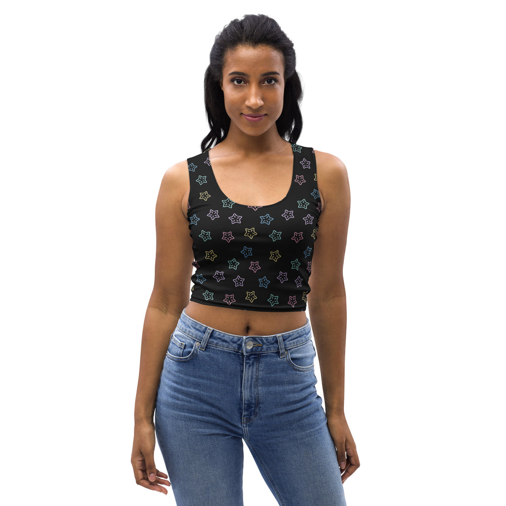 Women's Colorful Starfish Buttery Soft Crop Top- Quick-Drying UPF 50+ Stretch Top