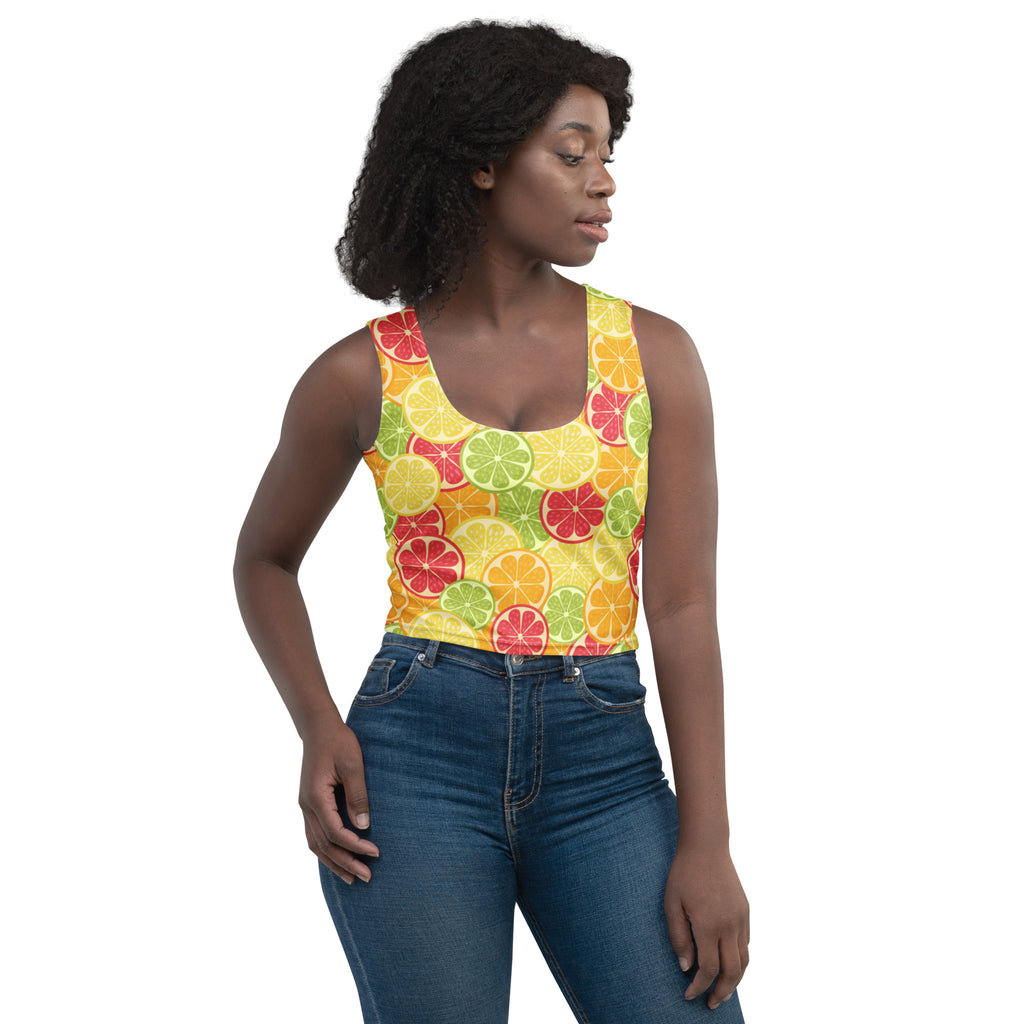 Women's Citrus Fruit Buttery Soft Crop Top- Quick-Drying UPF 50+ Stretch Top