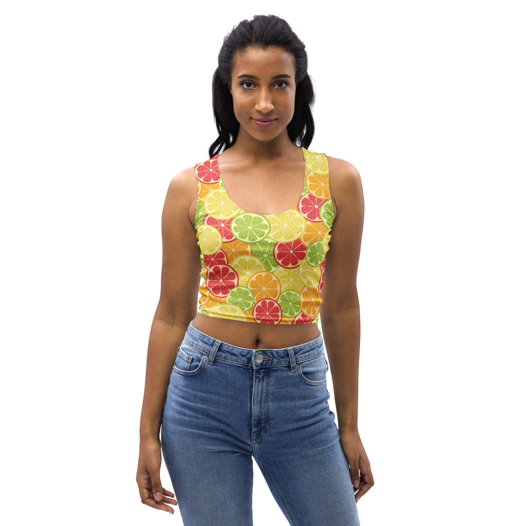 Women's Citrus Fruit Buttery Soft Crop Top- Quick-Drying UPF 50+ Stretch Top