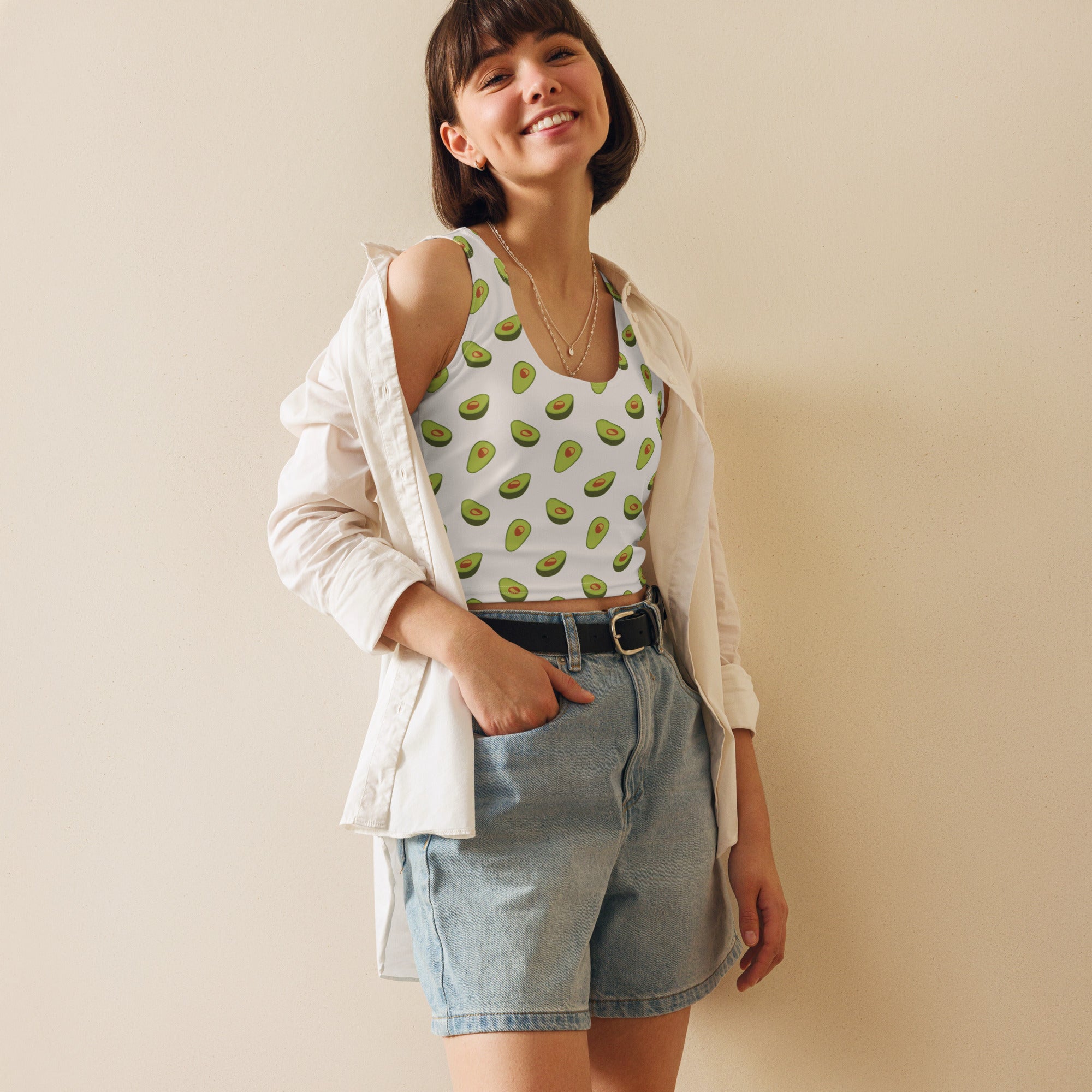 Women's Avocado Buttery Soft Crop Top- Quick-Drying UPF 50+ Stretch Top