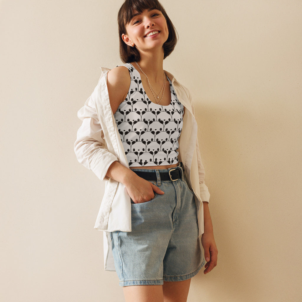 Women's Panda Buttery Soft Crop Top- Quick-Drying UPF 50+ Stretch Top