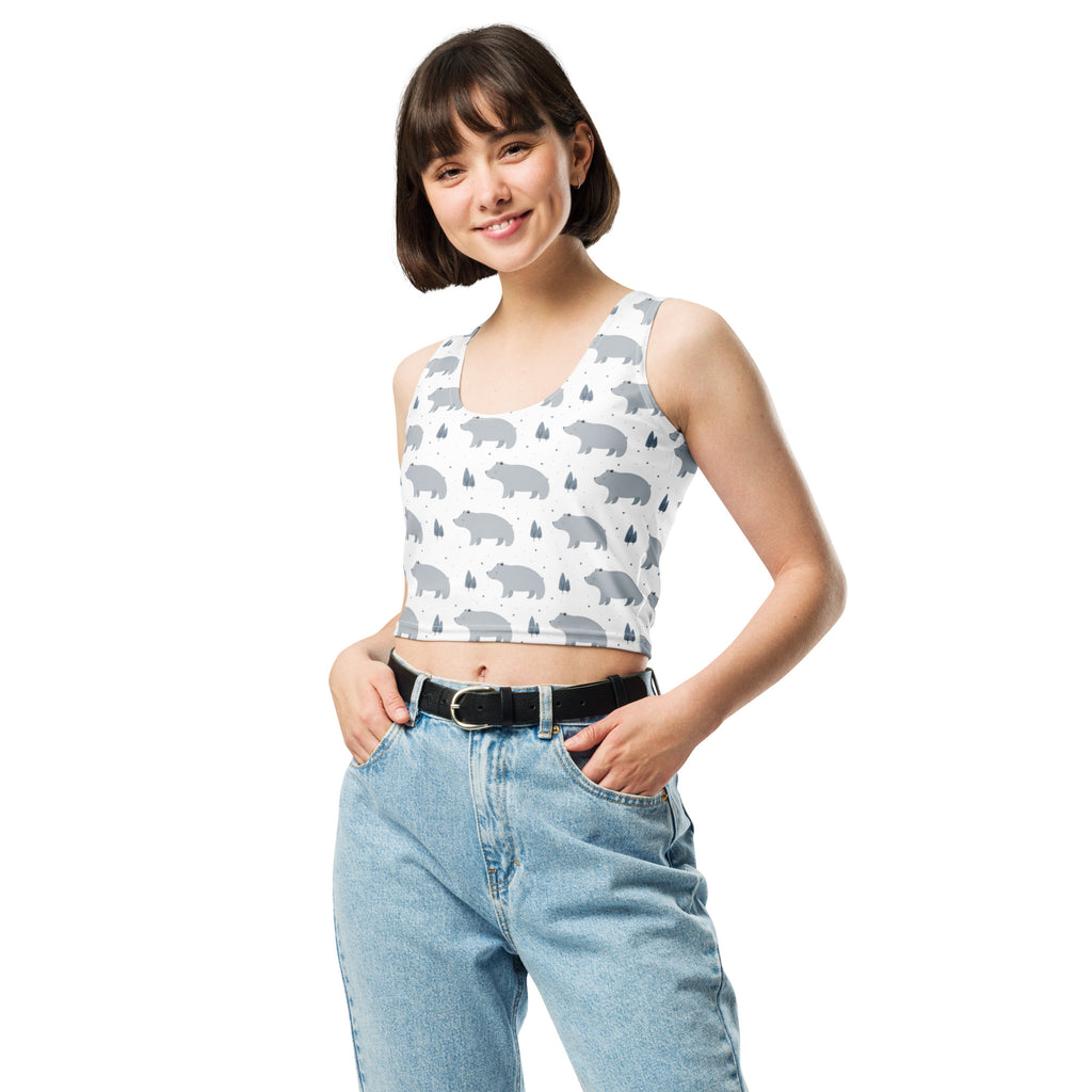 Women's Polar Bear Buttery Soft Crop Top- Quick-Drying UPF 50+ Stretch Top
