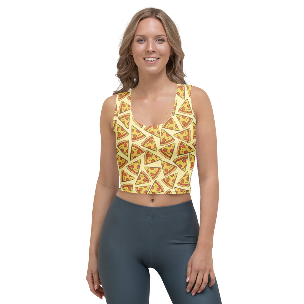 Women's Pizza Slice Buttery Soft Crop Top- Quick-Drying UPF 50+ Stretch Top