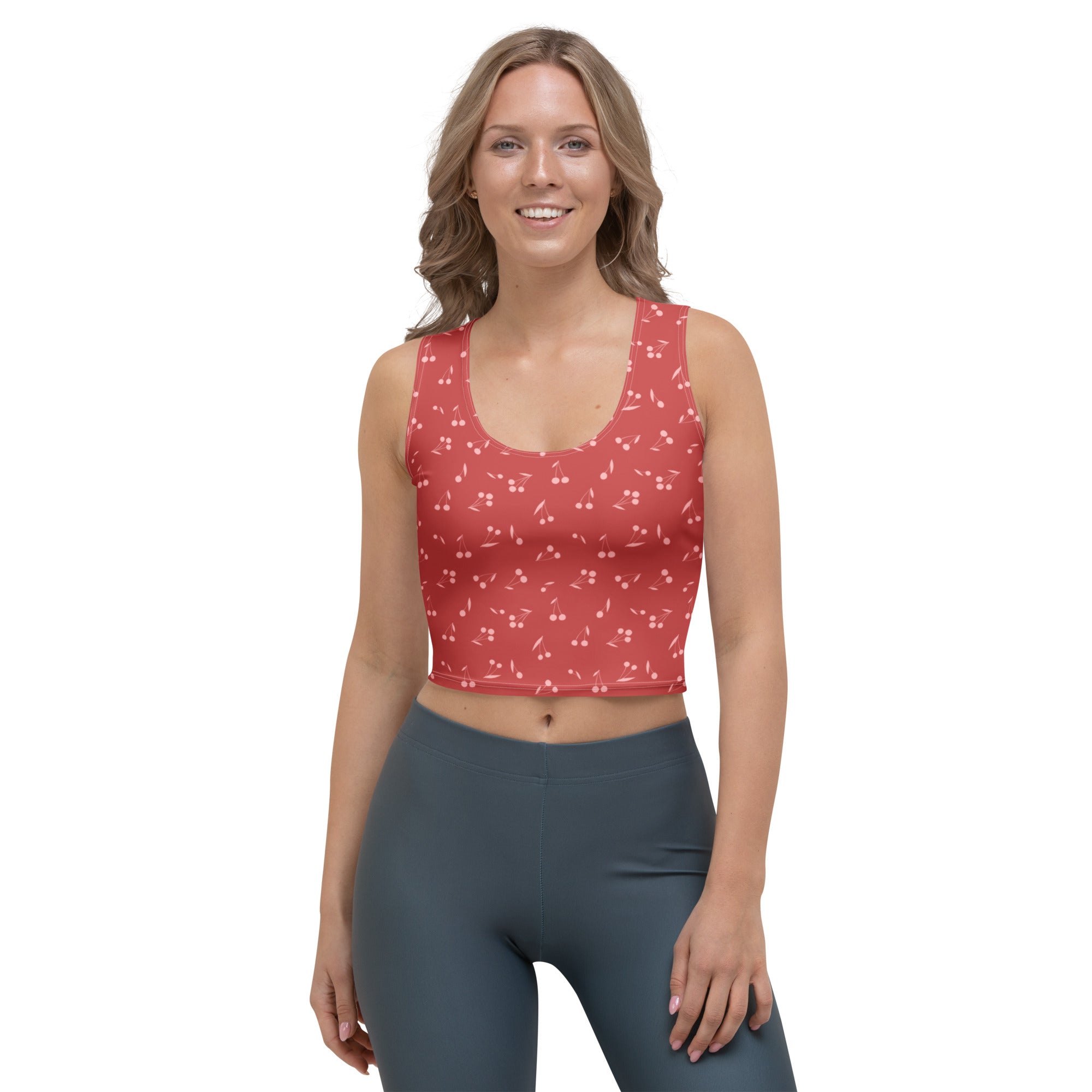 Women's Minimal Cherry Buttery Soft Crop Top- Quick-Drying UPF 50+ Stretch Top (Copy)