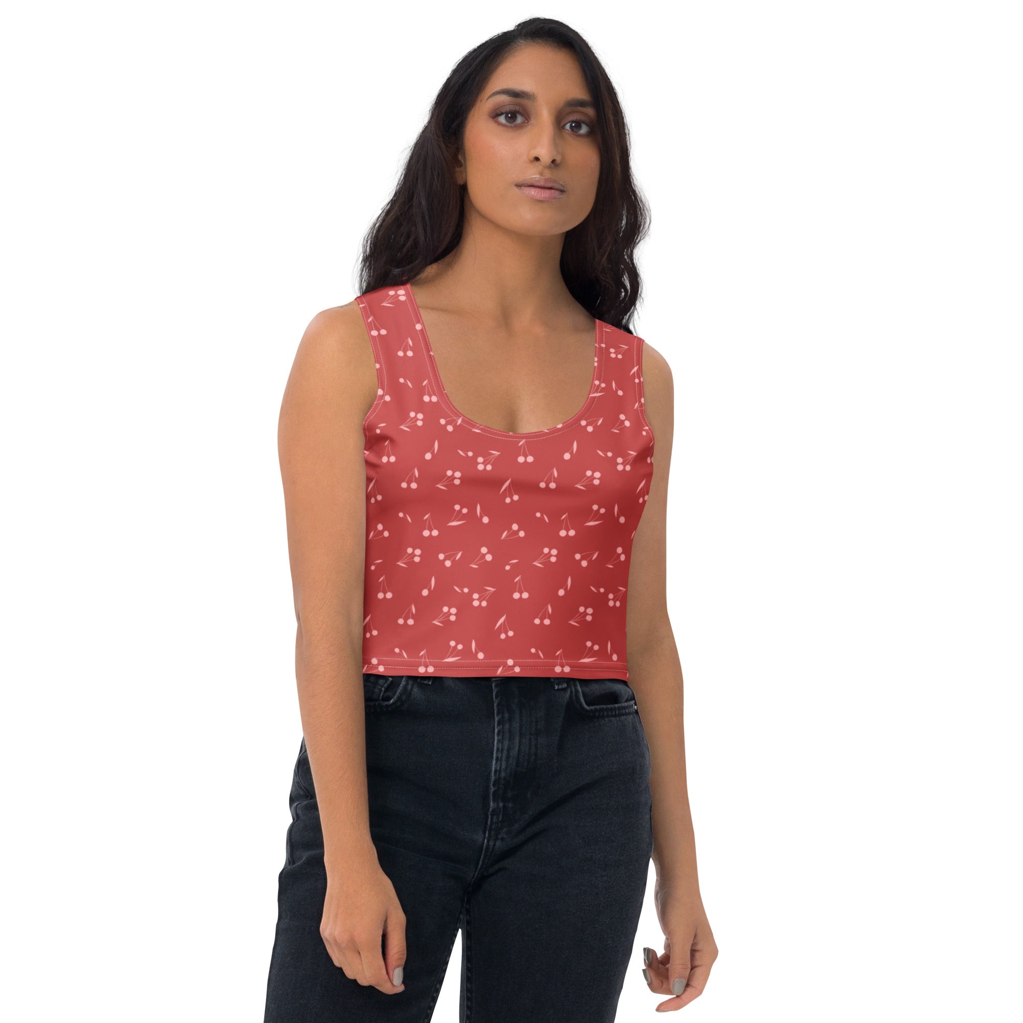 Women's Minimal Cherry Buttery Soft Crop Top- Quick-Drying UPF 50+ Stretch Top (Copy)