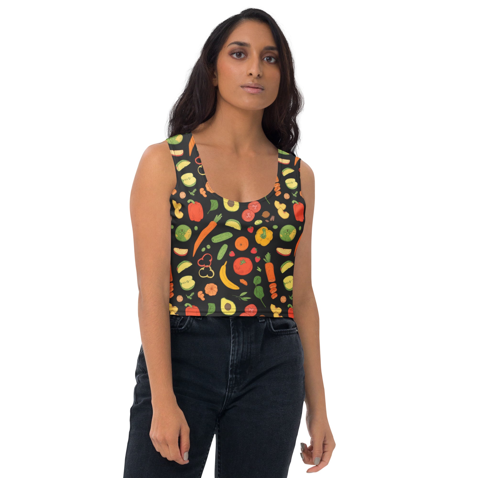 Women's Fruit & Veggie Buttery Soft Crop Top- Quick-Drying UPF 50+ Stretch Top