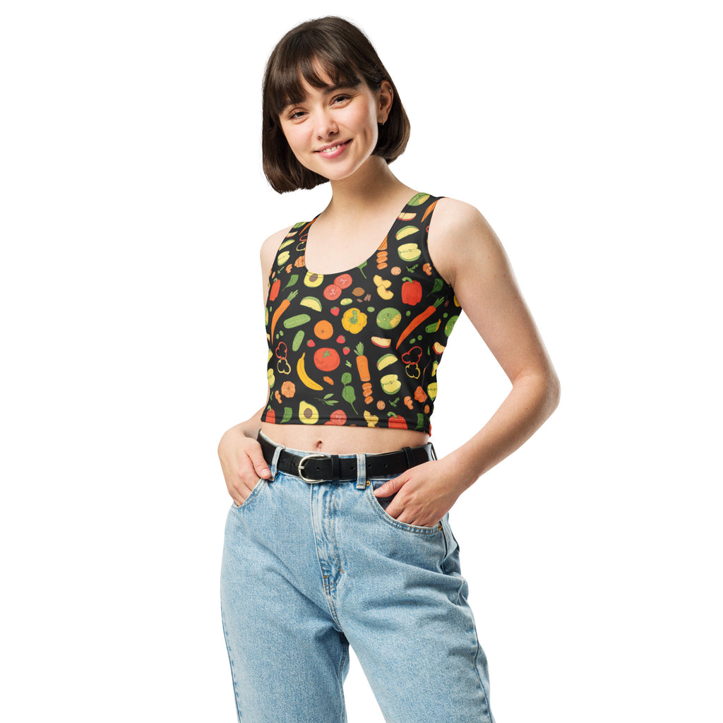 Women's Fruit & Veggie Buttery Soft Crop Top- Quick-Drying UPF 50+ Stretch Top