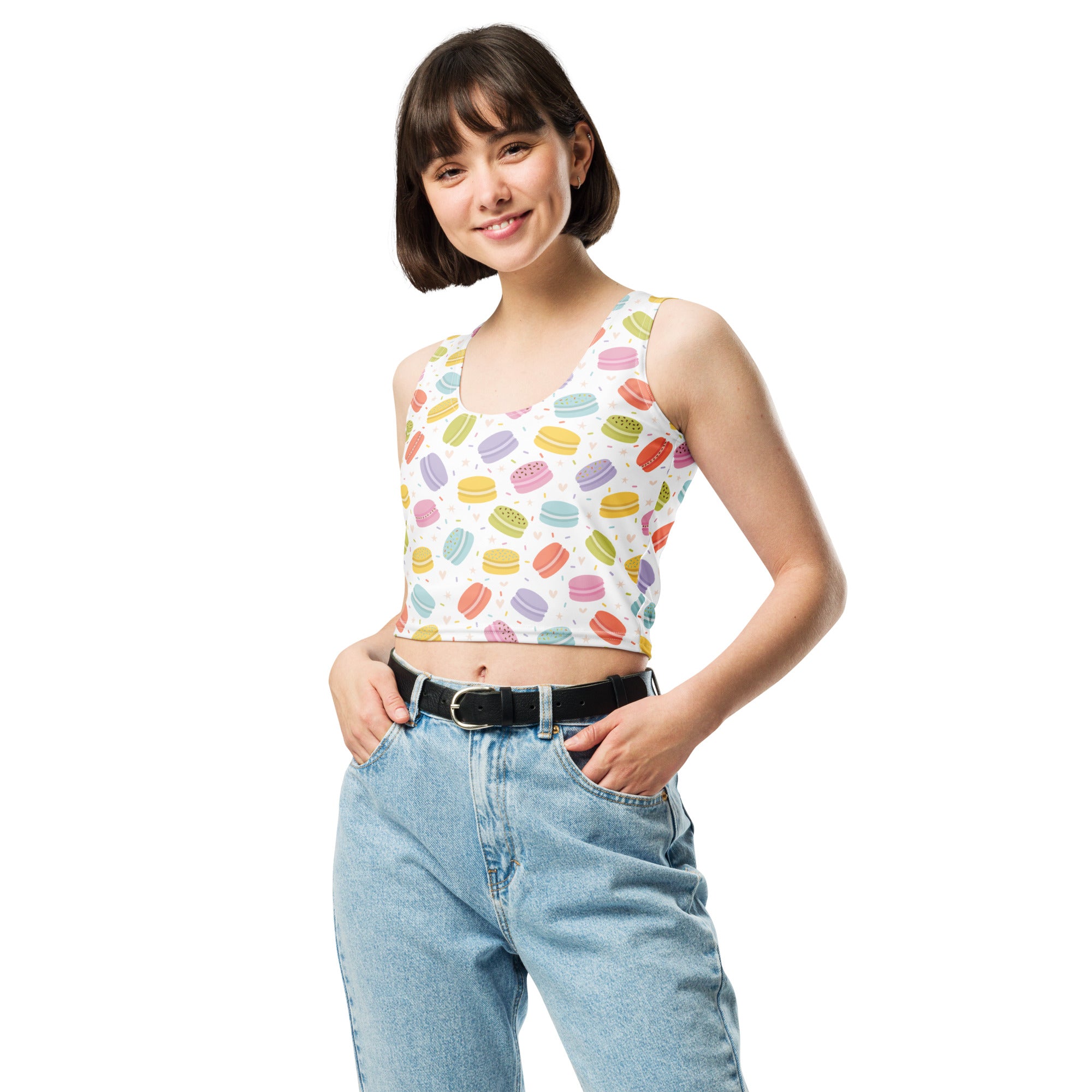 Women's Pastel Macaron Buttery Soft Crop Top- Quick-Drying UPF 50+ Stretch Top