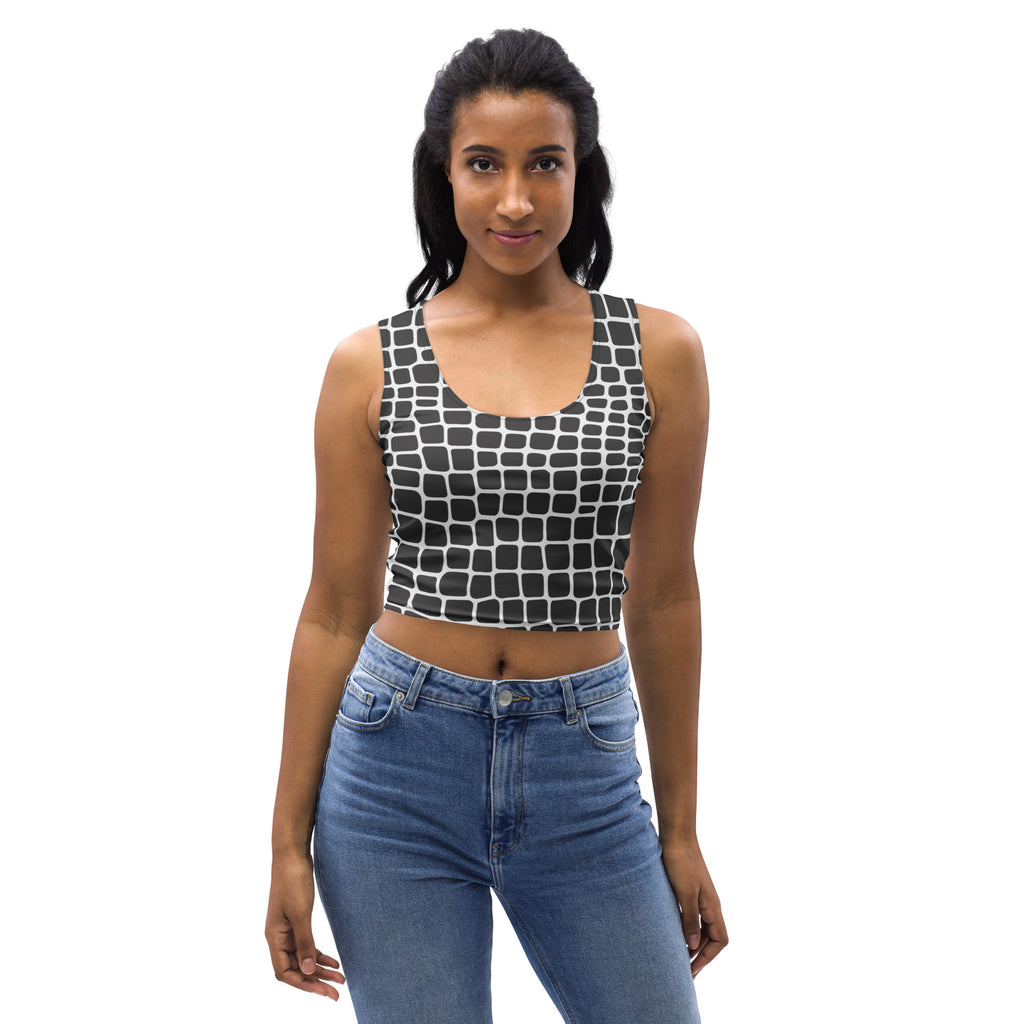 Women's Reptile Print Buttery Soft Crop Top- Quick-Drying UPF 50+ Stretch Top