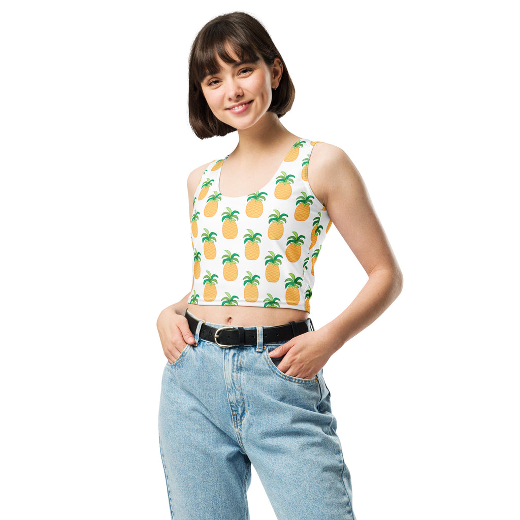 Women's Pineapple Buttery Soft Crop Top- Quick-Drying UPF 50+ Stretch Top