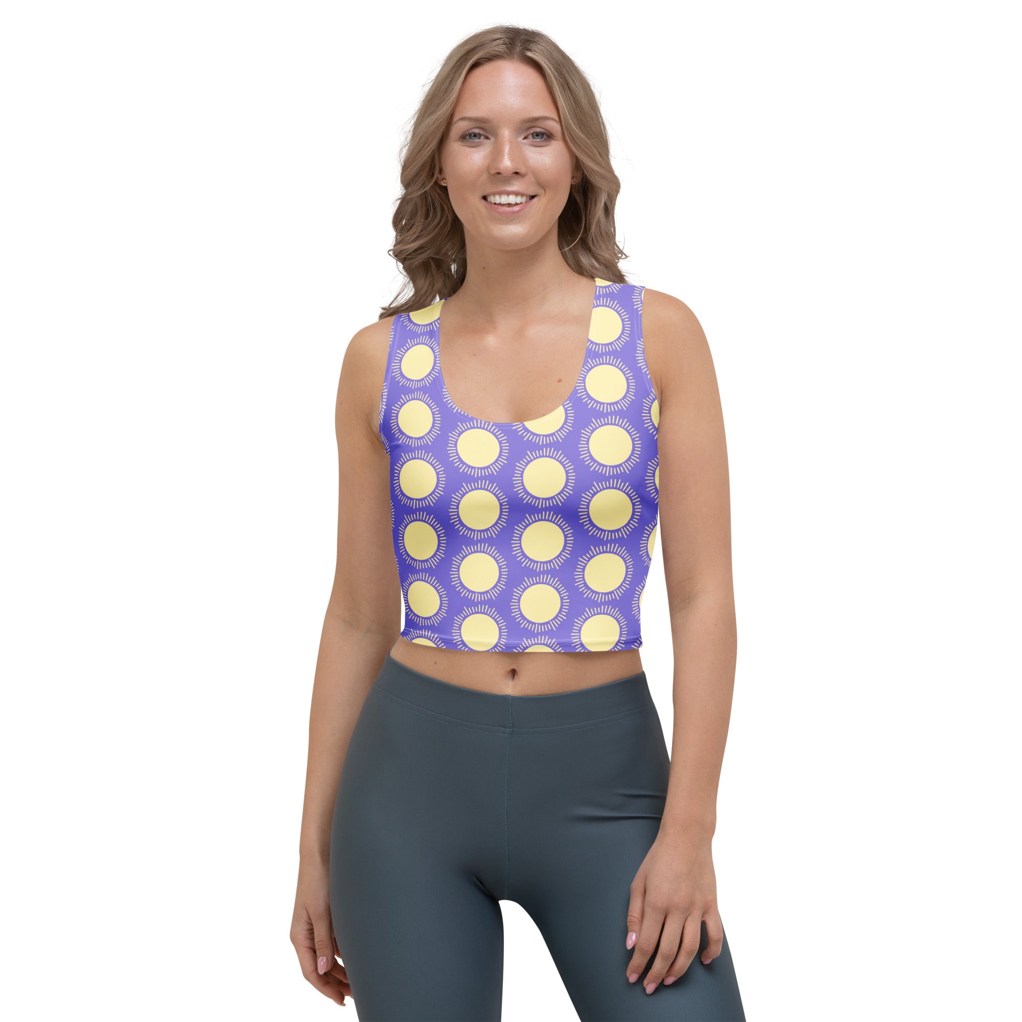 Women's Purple Sun Buttery Soft Crop Top- Quick-Drying UPF 50+ Stretch Top