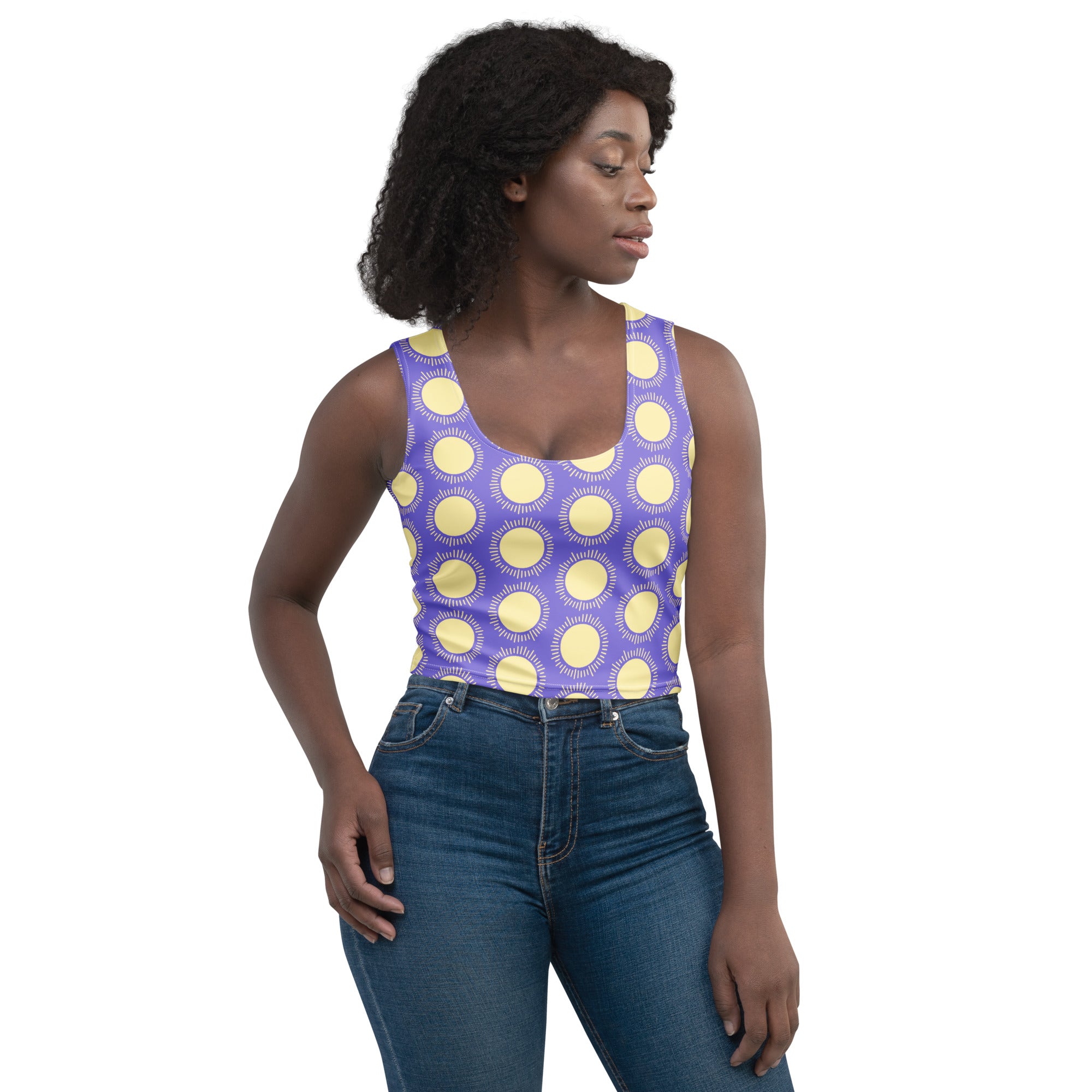 Women's Purple Sun Buttery Soft Crop Top- Quick-Drying UPF 50+ Stretch Top