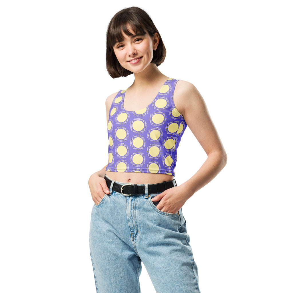 Women's Purple Sun Buttery Soft Crop Top- Quick-Drying UPF 50+ Stretch Top