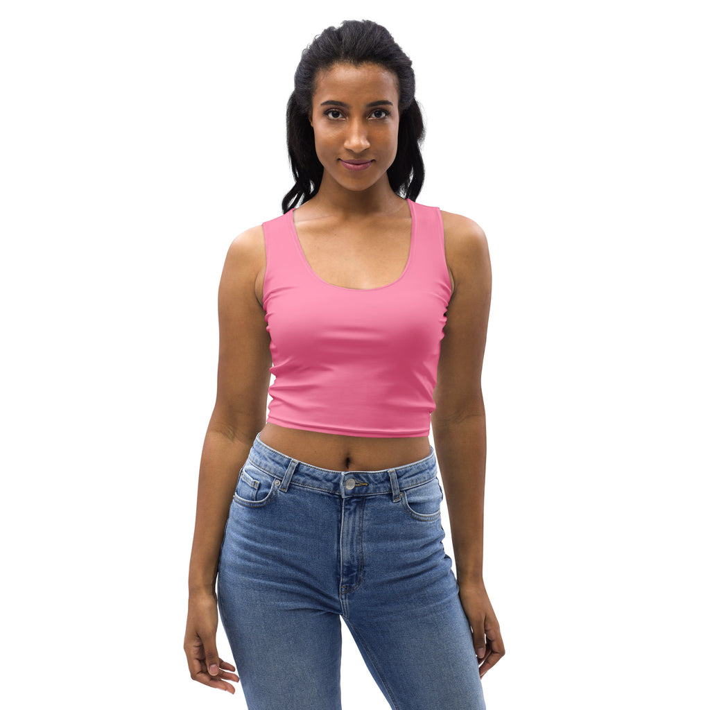 Women's Pink Buttery Soft Crop Top- Quick-Drying UPF 50+ Stretch Top