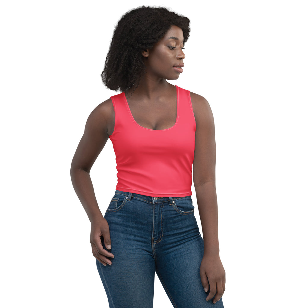 Women's Bright Pink Buttery Soft Crop Top- Quick-Drying UPF 50+ Stretch Top