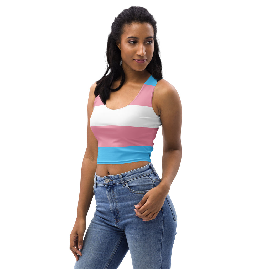 Women's Trans Flag Buttery Soft Crop Top