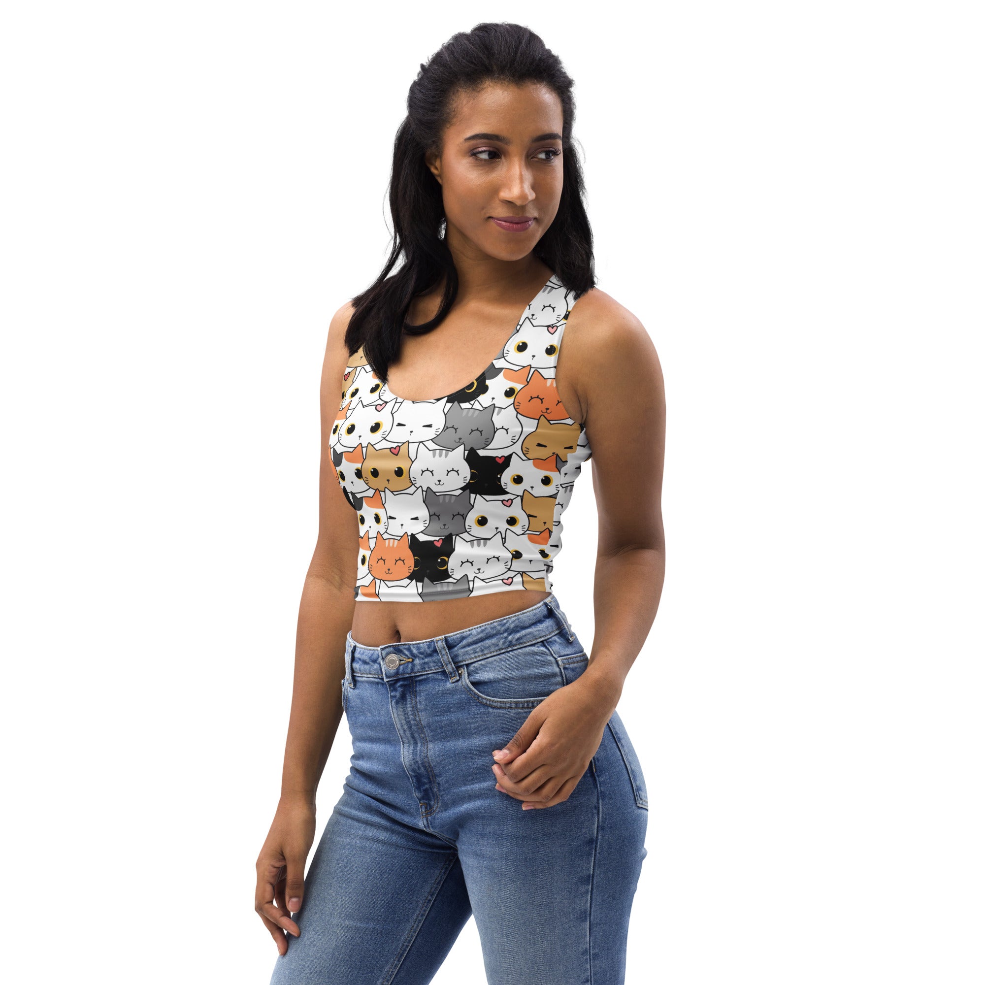 Women's Cat Buttery Soft Crop Top