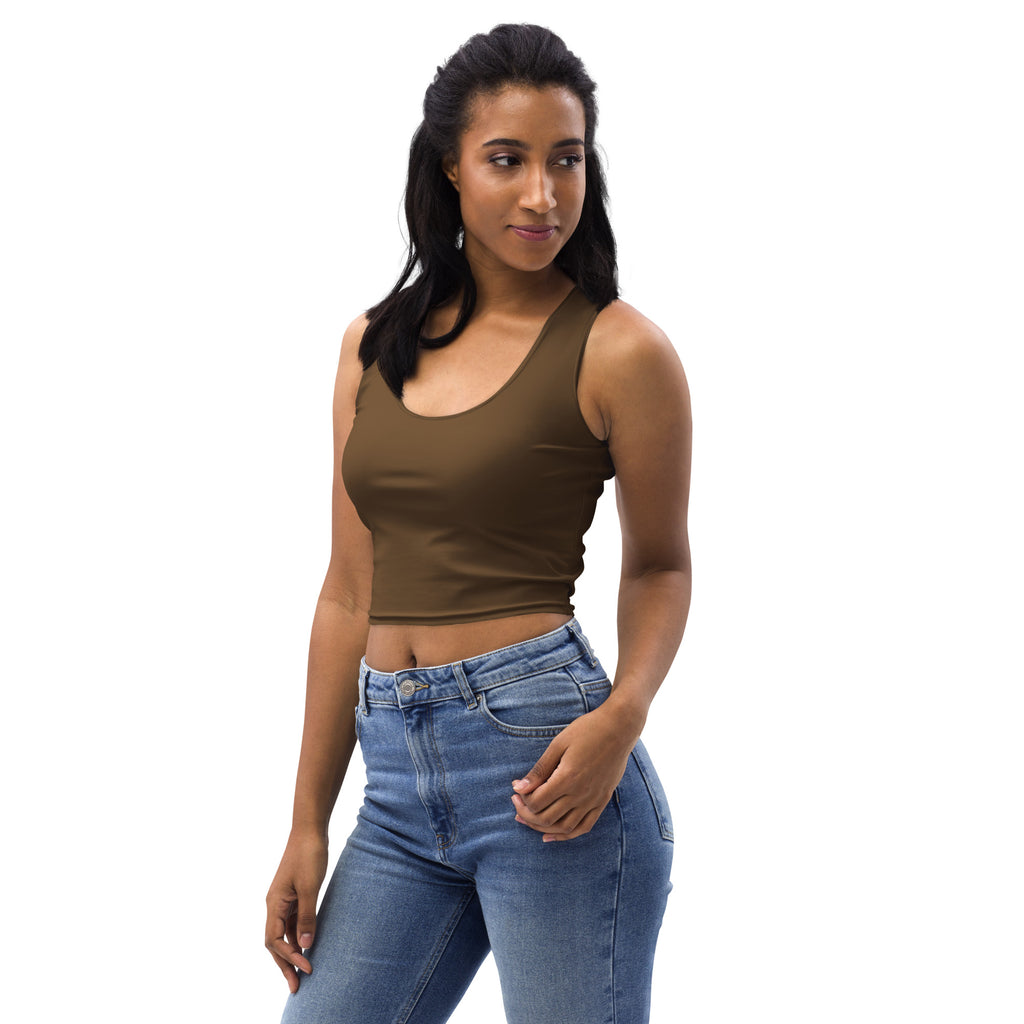 Women's Buttery Soft Brown Crop Top