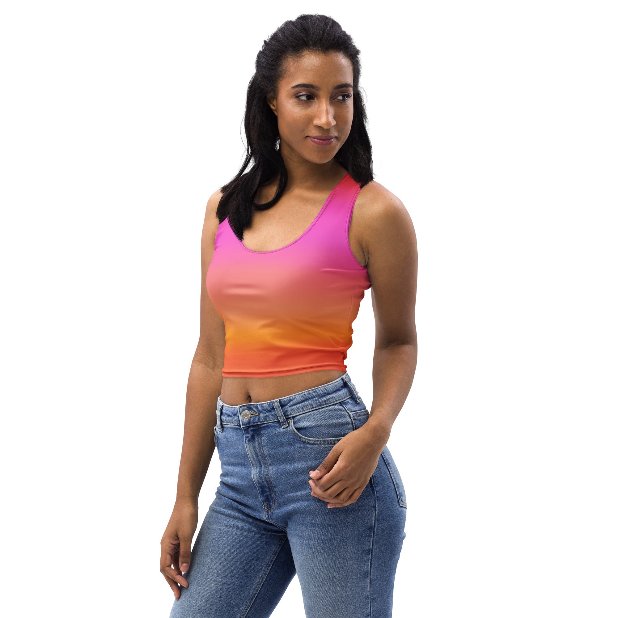 Women's Sunset Gradient Buttery Soft Crop Top