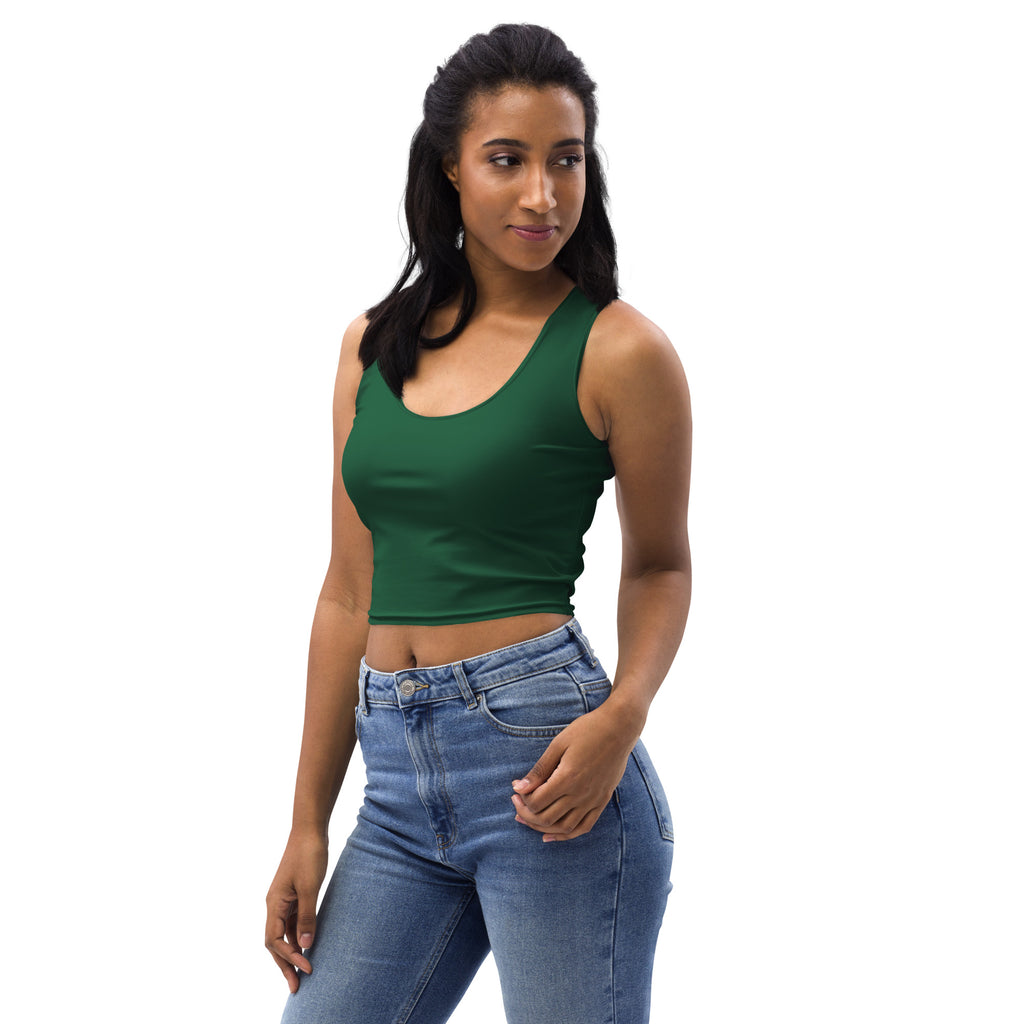 Women's Dark Green Buttery Soft Crop Top