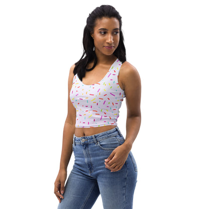Women's Colorful Sprinkles Buttery Soft Crop Top