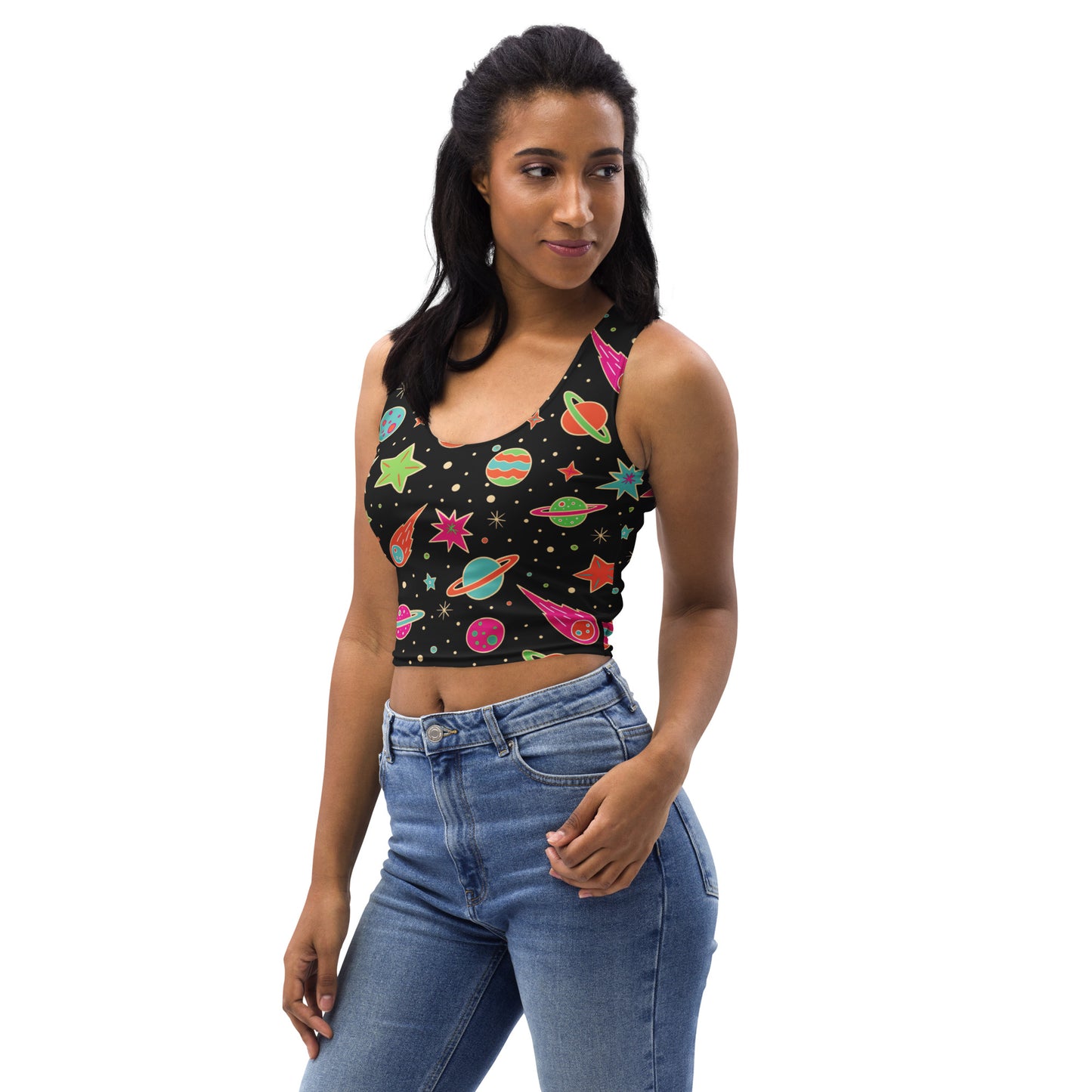 Women's Retro Galaxy Buttery Soft Crop Top