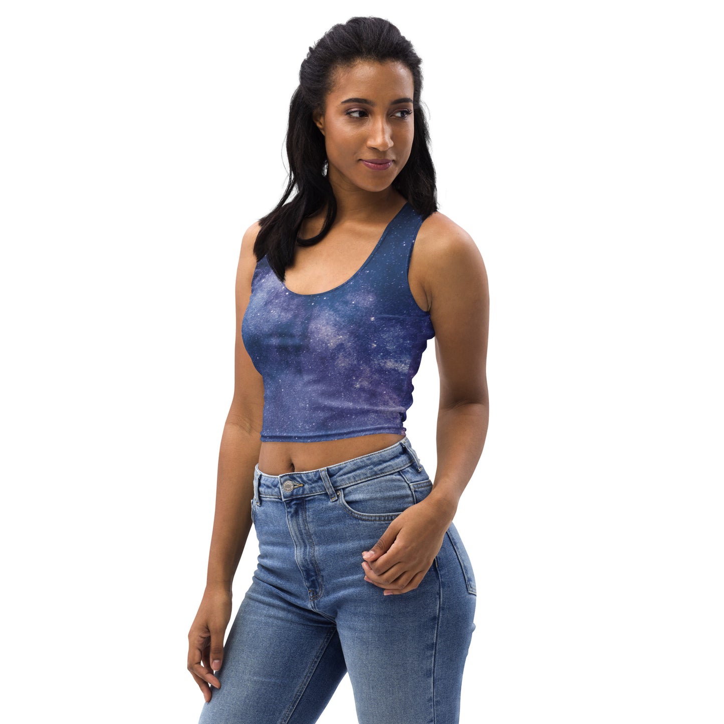 Women's Realistic Galaxy Buttery Soft Crop Top