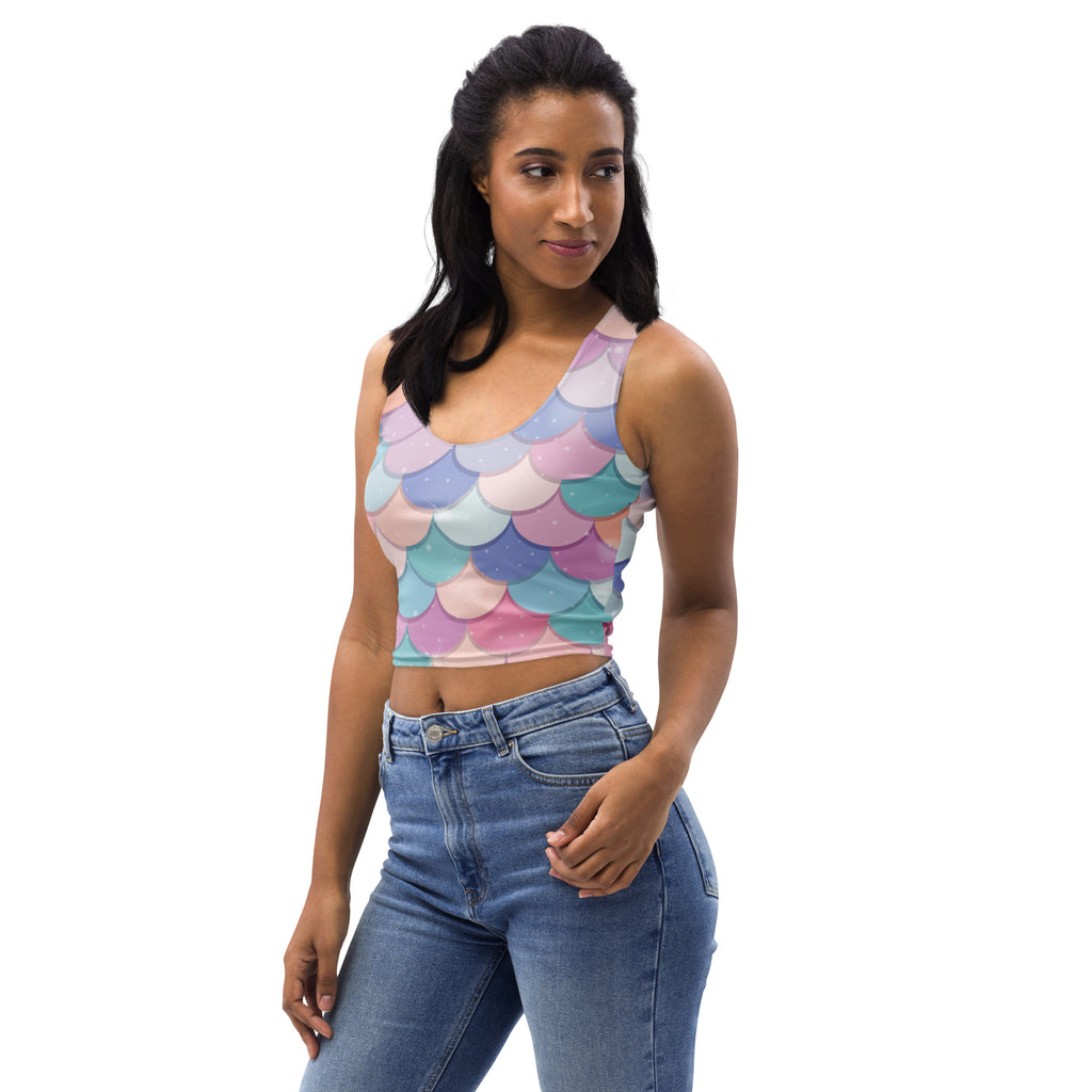 Women's Rainbow Mermaid Buttery Soft Crop Top