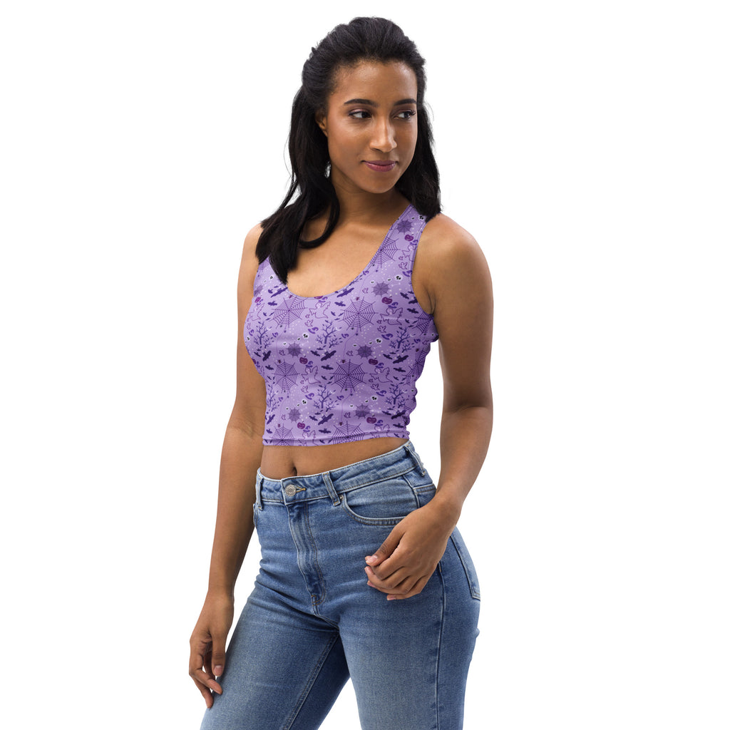 Women's Purple Halloween Buttery Soft Crop Top