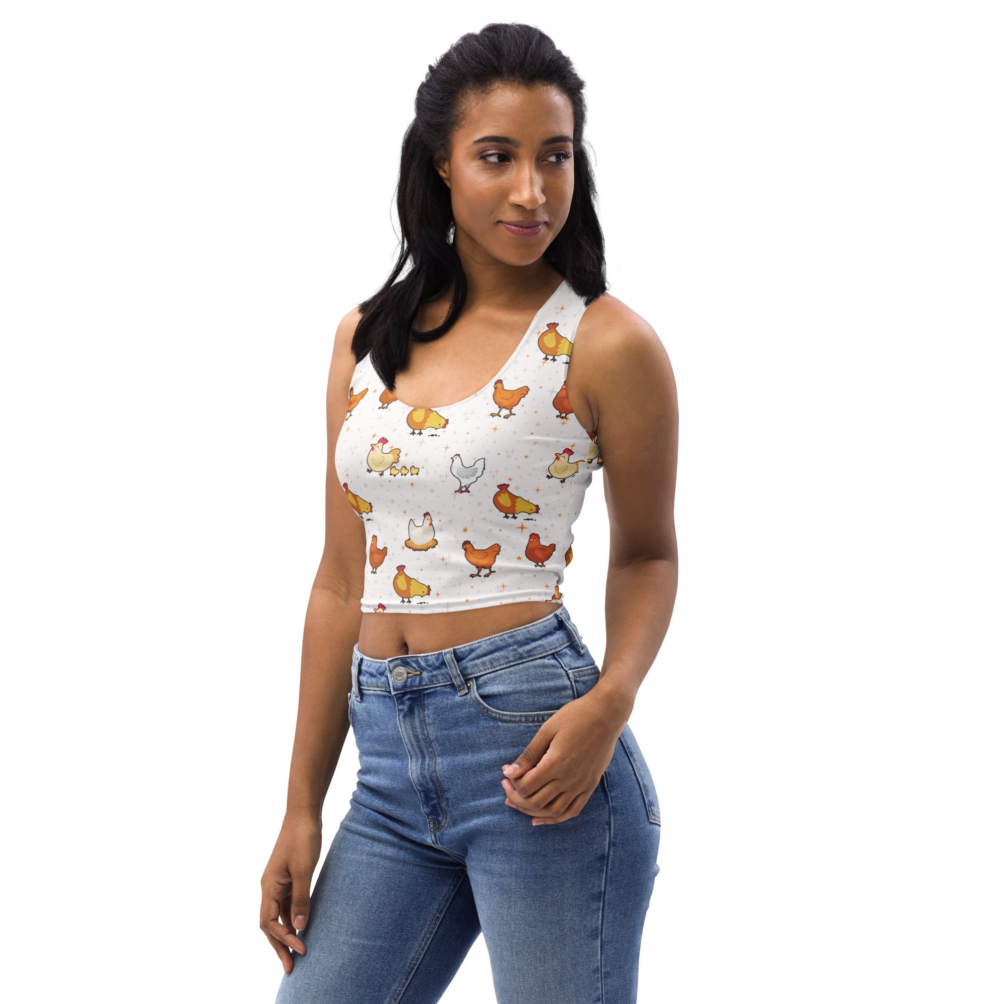 Women's Chicken Buttery Soft Crop Top- Quick-Drying UPF 50+ Stretch Top