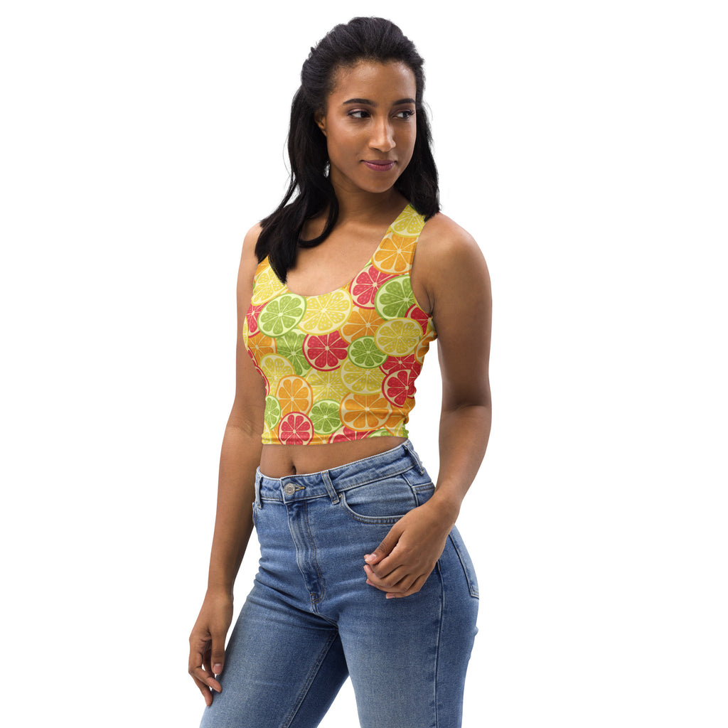 Women's Citrus Fruit Buttery Soft Crop Top- Quick-Drying UPF 50+ Stretch Top