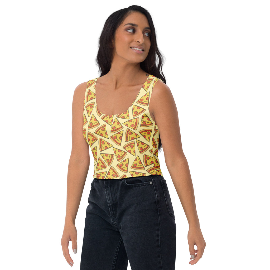 Women's Pizza Slice Buttery Soft Crop Top- Quick-Drying UPF 50+ Stretch Top