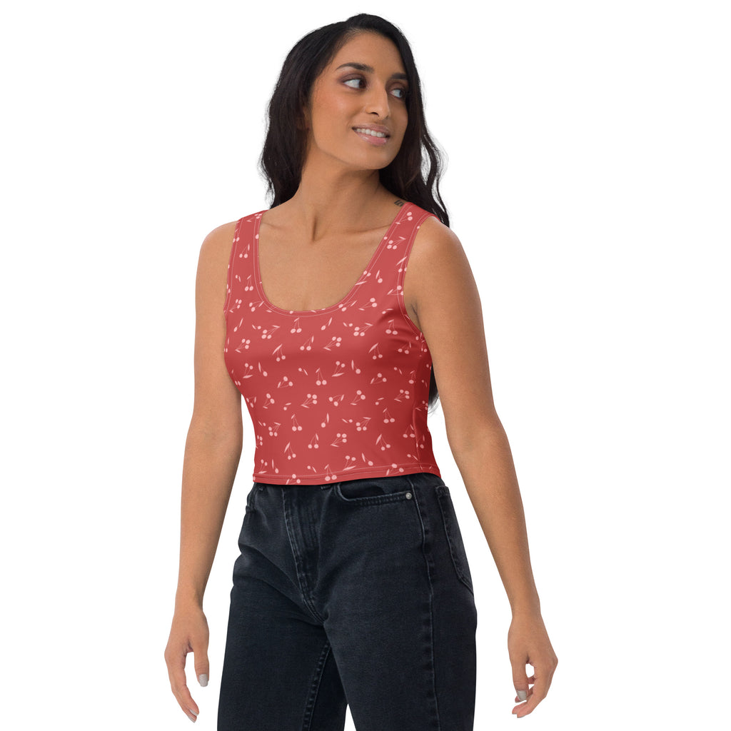 Women's Minimal Cherry Buttery Soft Crop Top- Quick-Drying UPF 50+ Stretch Top (Copy)