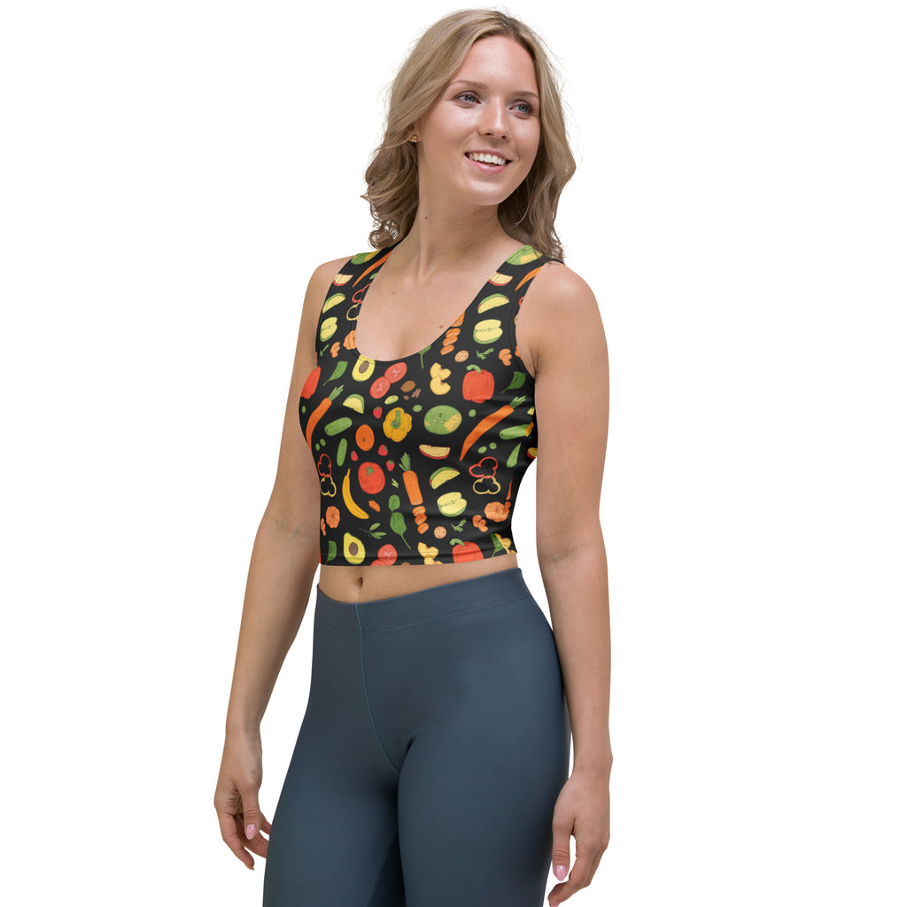 Women's Fruit & Veggie Buttery Soft Crop Top- Quick-Drying UPF 50+ Stretch Top