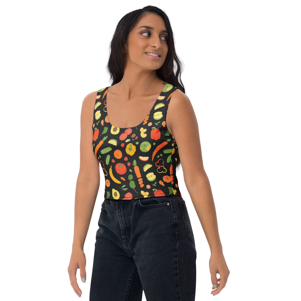 Women's Fruit & Veggie Buttery Soft Crop Top- Quick-Drying UPF 50+ Stretch Top