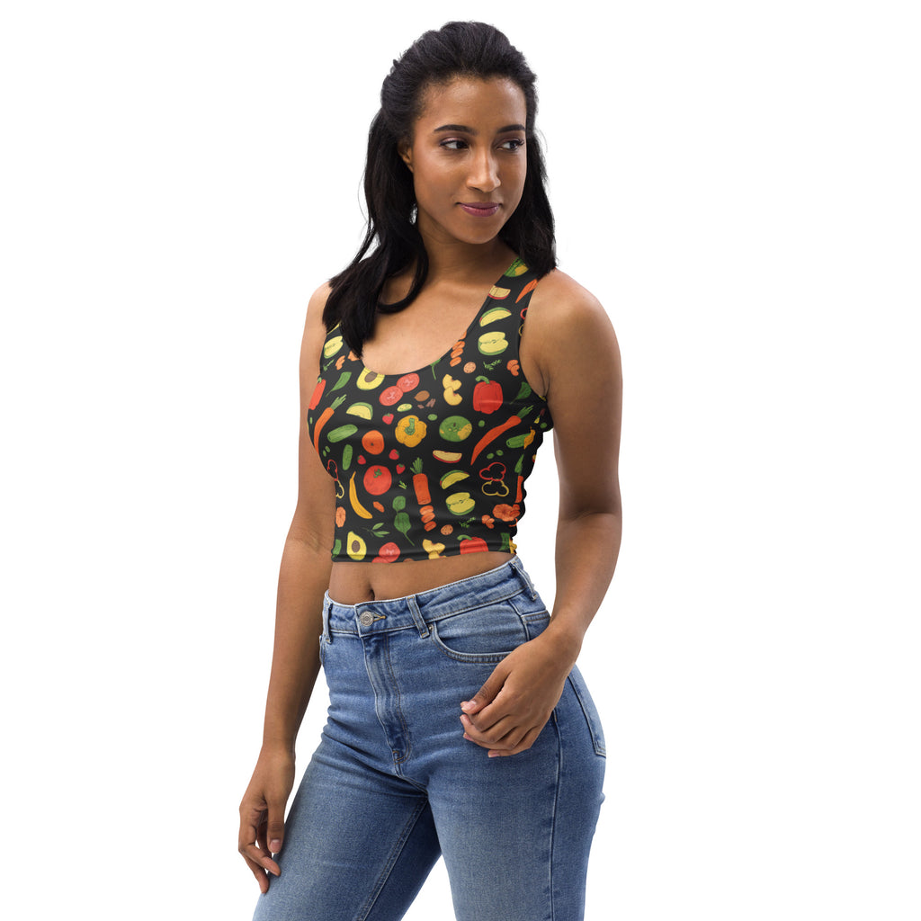 Women's Fruit & Veggie Buttery Soft Crop Top- Quick-Drying UPF 50+ Stretch Top