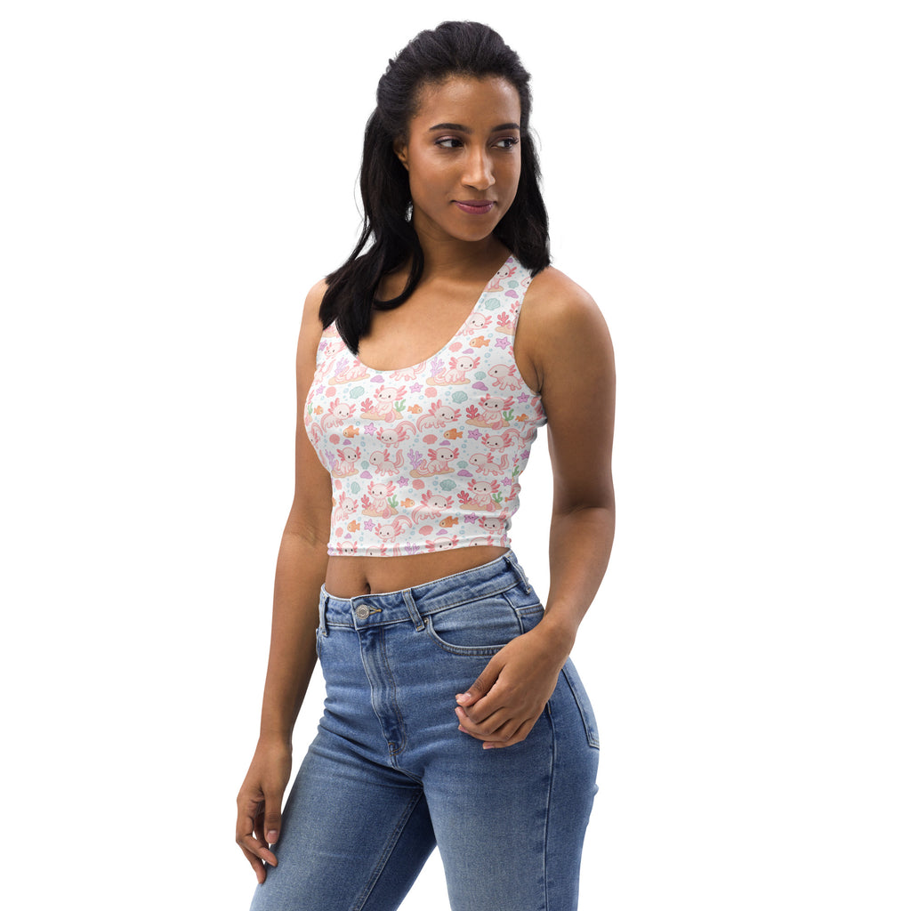 Women's Axolotl Buttery Soft Crop Top- Quick-Drying UPF 50+ Stretch Top