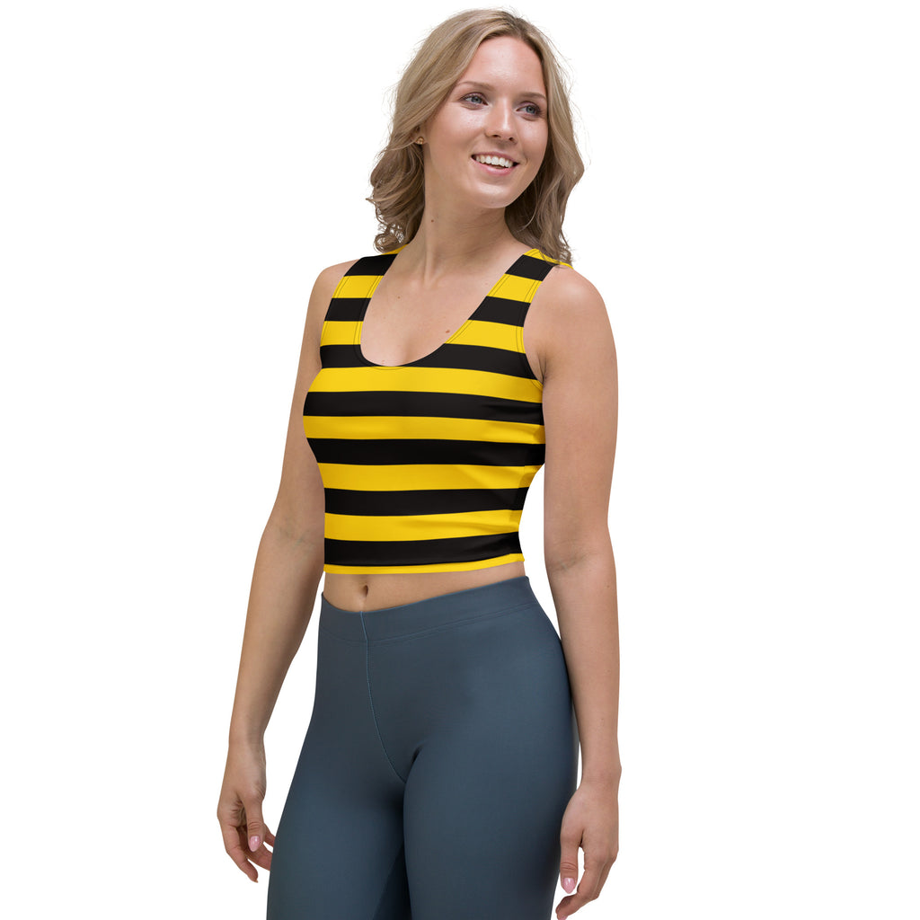 Women's Bee Stripe Buttery Soft Crop Top- Quick-Drying UPF 50+ Stretch Top
