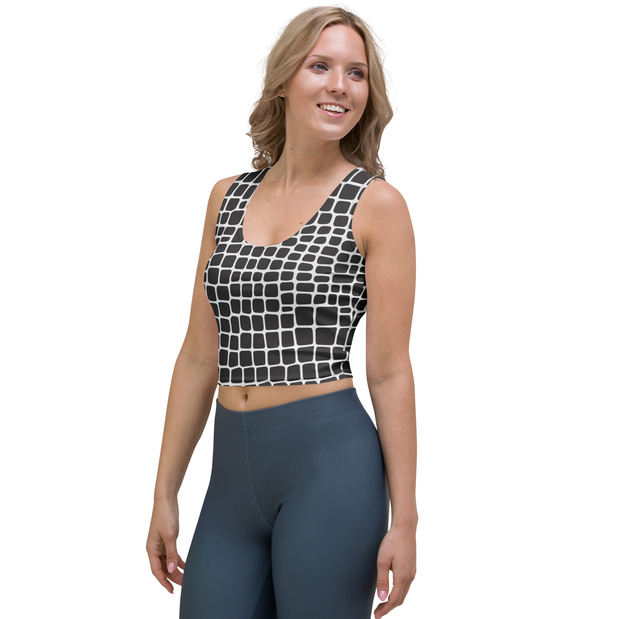 Women's Reptile Print Buttery Soft Crop Top- Quick-Drying UPF 50+ Stretch Top