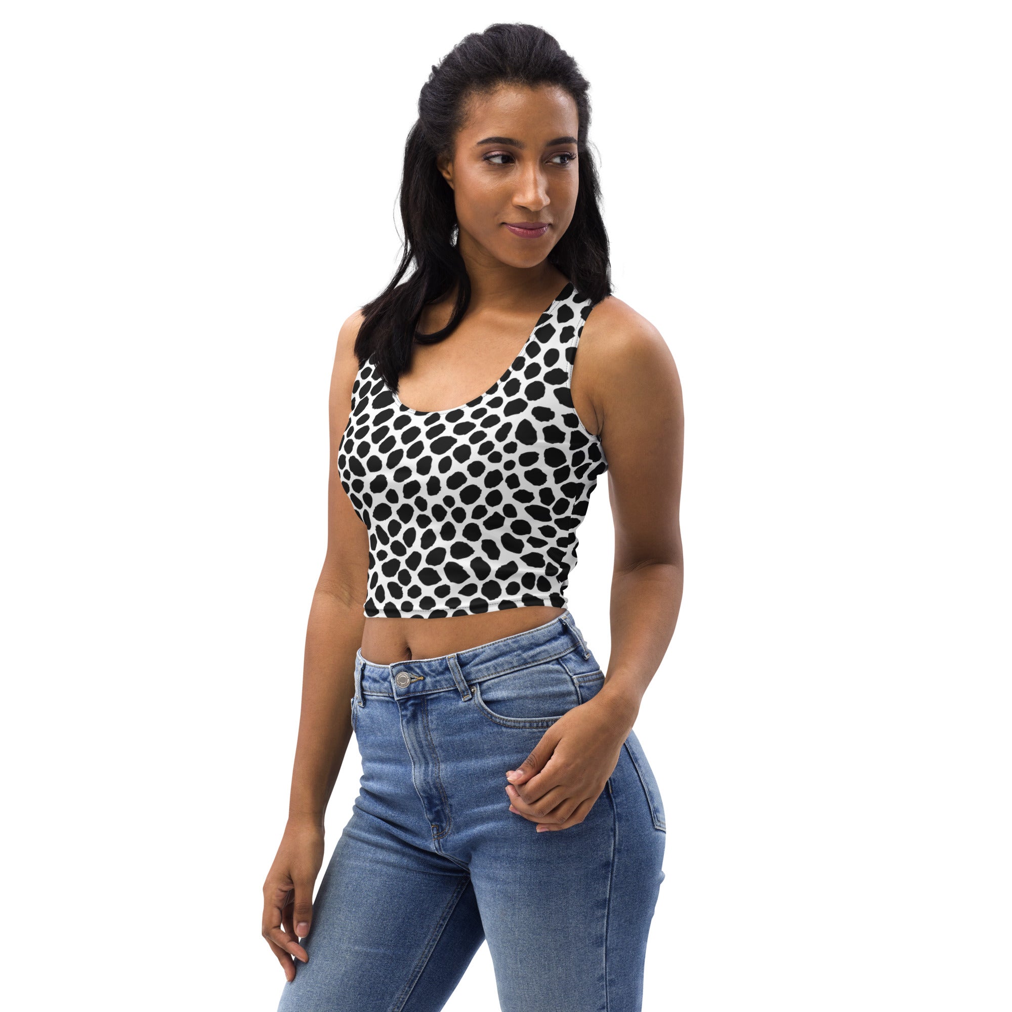 Women's Animal Print Buttery Soft Crop Top- Quick-Drying UPF 50+ Stretch Top