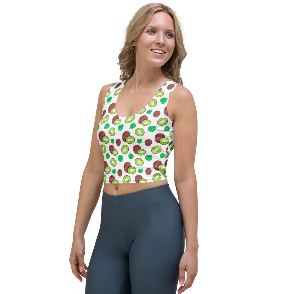 Women's Kiwi Fruit Buttery Soft Crop Top- Quick-Drying UPF 50+ Stretch Top