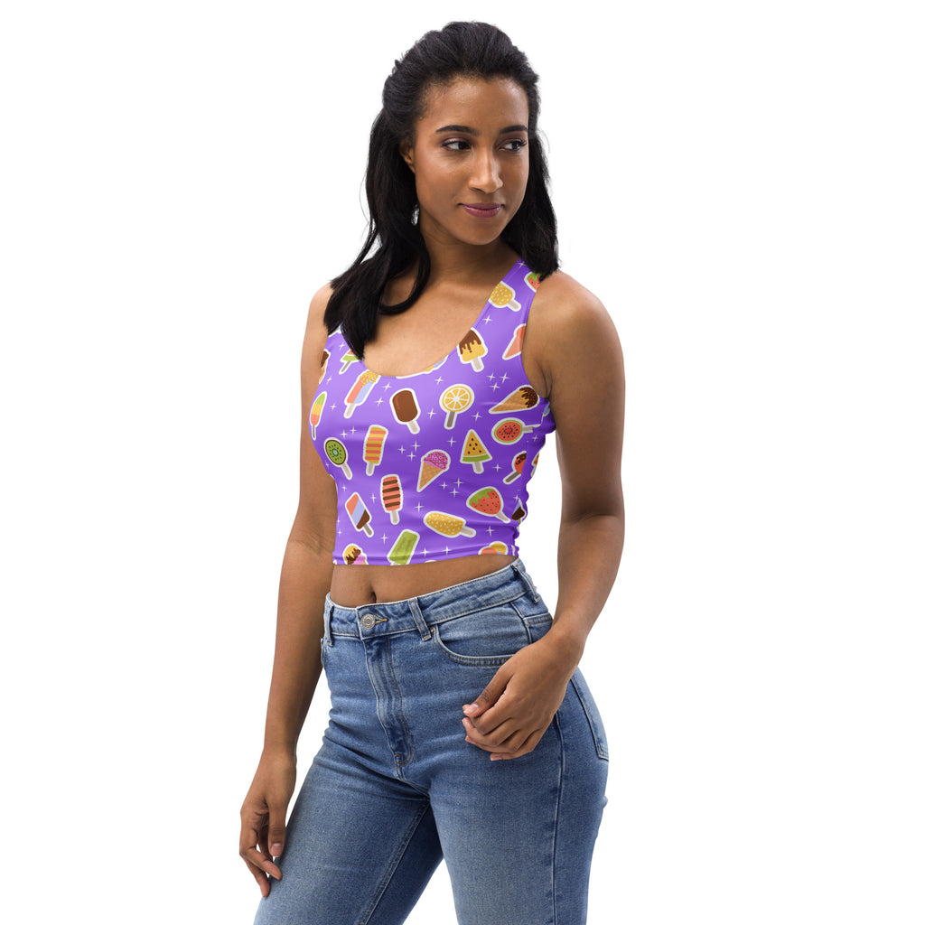 Women's Purple Popsicle Buttery Soft Crop Top- Quick-Drying UPF 50+ Stretch Top