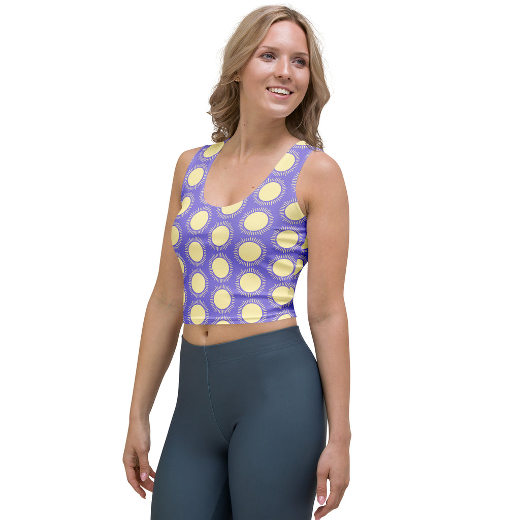Women's Purple Sun Buttery Soft Crop Top- Quick-Drying UPF 50+ Stretch Top