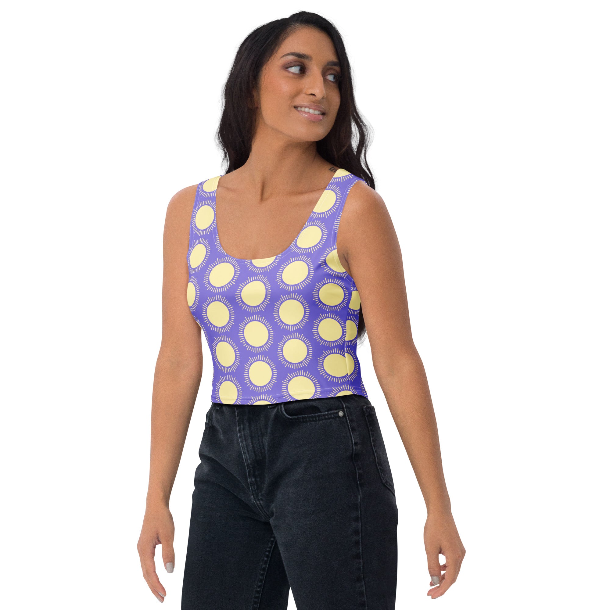 Women's Purple Sun Buttery Soft Crop Top- Quick-Drying UPF 50+ Stretch Top