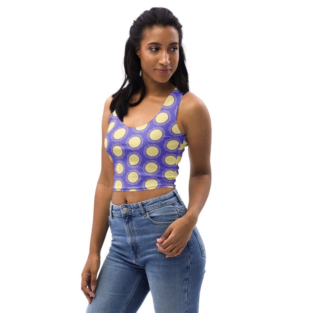 Women's Purple Sun Buttery Soft Crop Top- Quick-Drying UPF 50+ Stretch Top