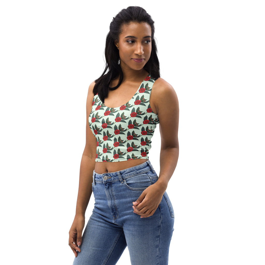 Women's Mint Rose Buttery Soft Crop Top- Quick-Drying UPF 50+ Stretch Top